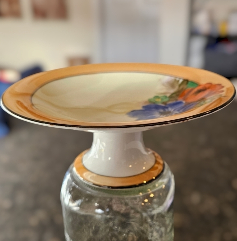 Noritake Morimura Lusterware Compote Dish Hand Painted Made in Japan​​​​​​